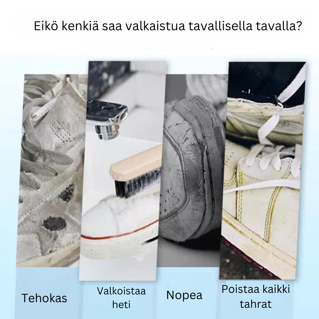 Valkoinen kenkien ja nahan valkaisuaine