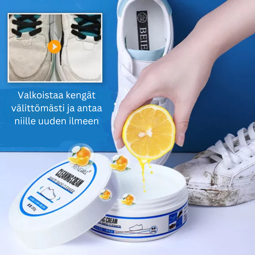 Valkoinen kenkien ja nahan valkaisuaine