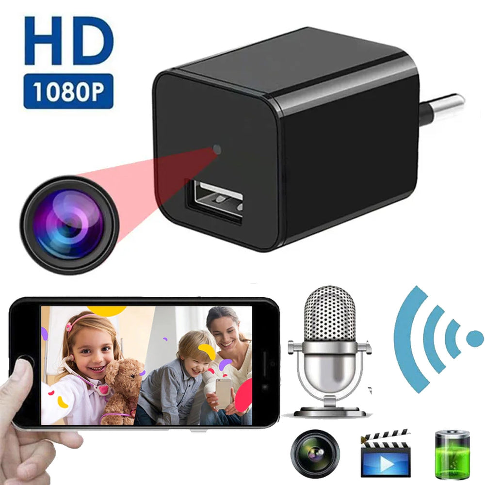 1080P HD piilotettu minikamera upotettuna laturiin
