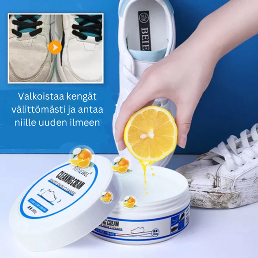 Valkoinen kenkien ja nahan valkaisuaine